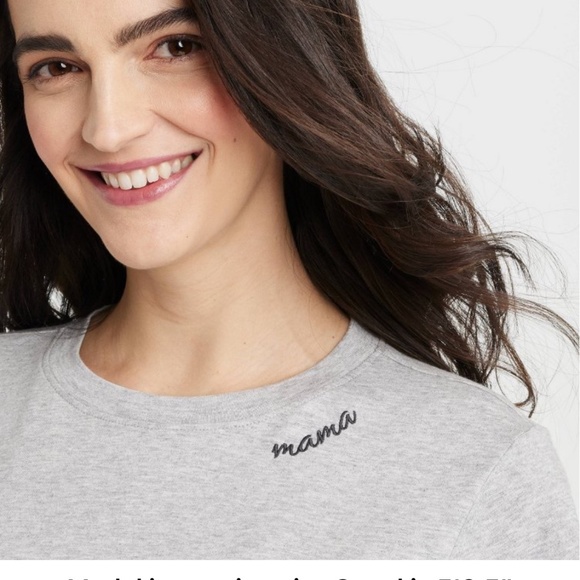 Isabel Maternity by Ingrid & Isabel Tops - Short Sleeve Mama Embroidery Graphic Maternity T-Shirt - Baby Shower gift